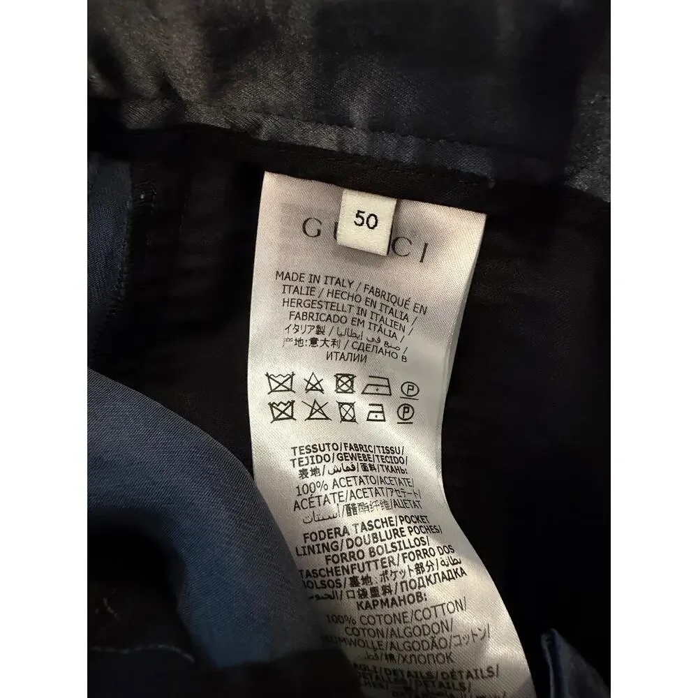 Size M - Gucci Silk Web Stripe Trousers